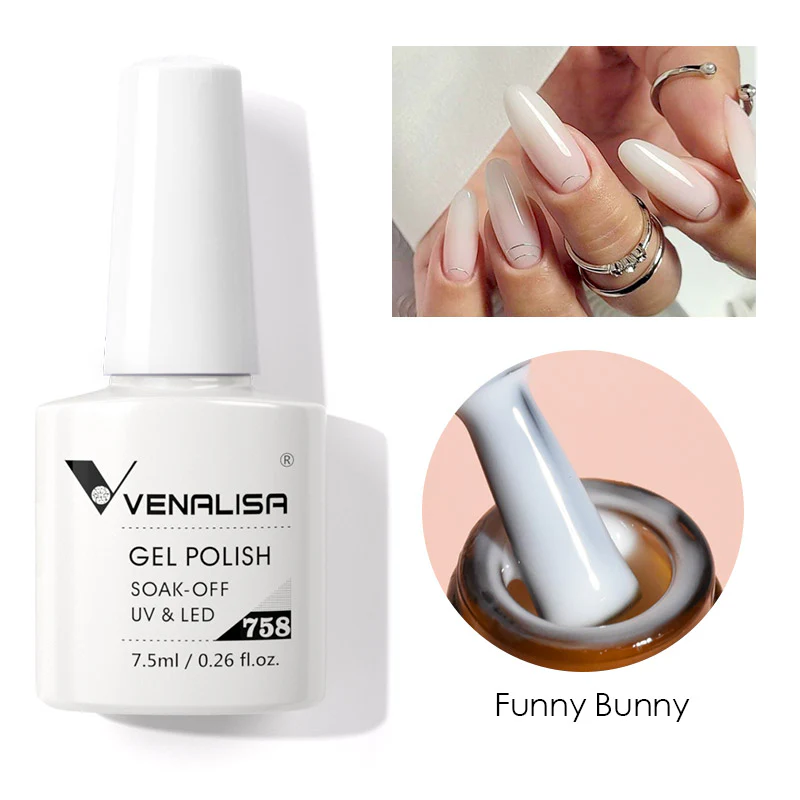 Milky White- 7.5ml Gel Nail Polish Funny Bunny - Image 2